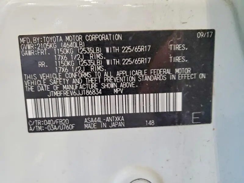 2018 TOYOTA RAV4 LE  