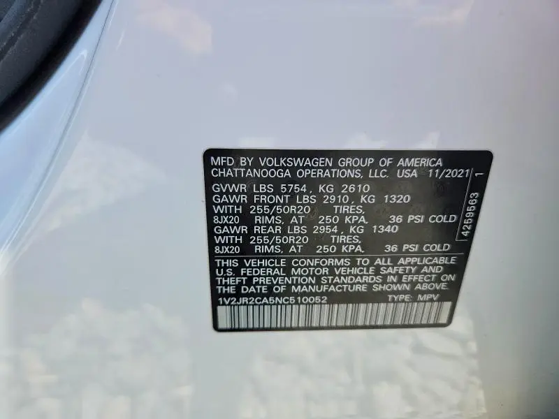 2022 VOLKSWAGEN ATLAS SE  