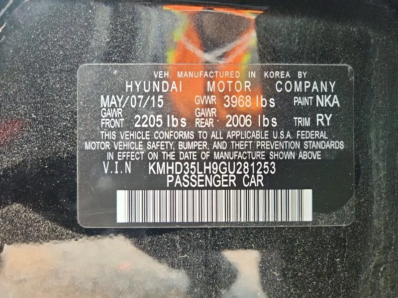 2016 HYUNDAI ELANTRA GT BASE  