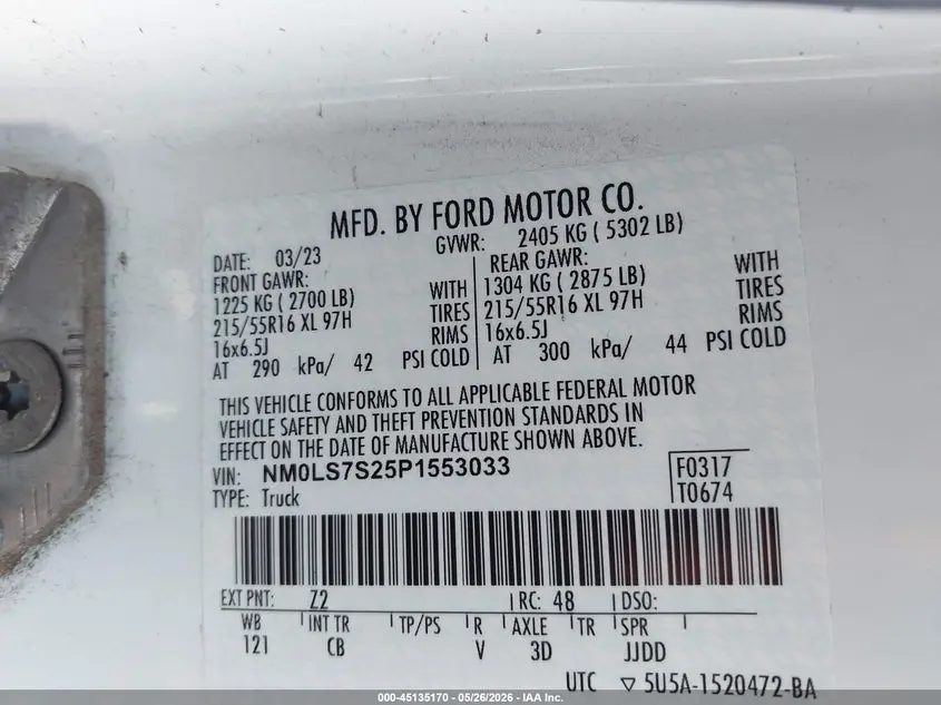 2023 FORD TRANSIT CONNECT XL