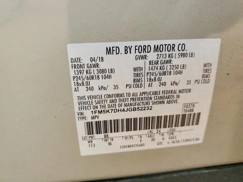2018 FORD EXPLORER XLT  