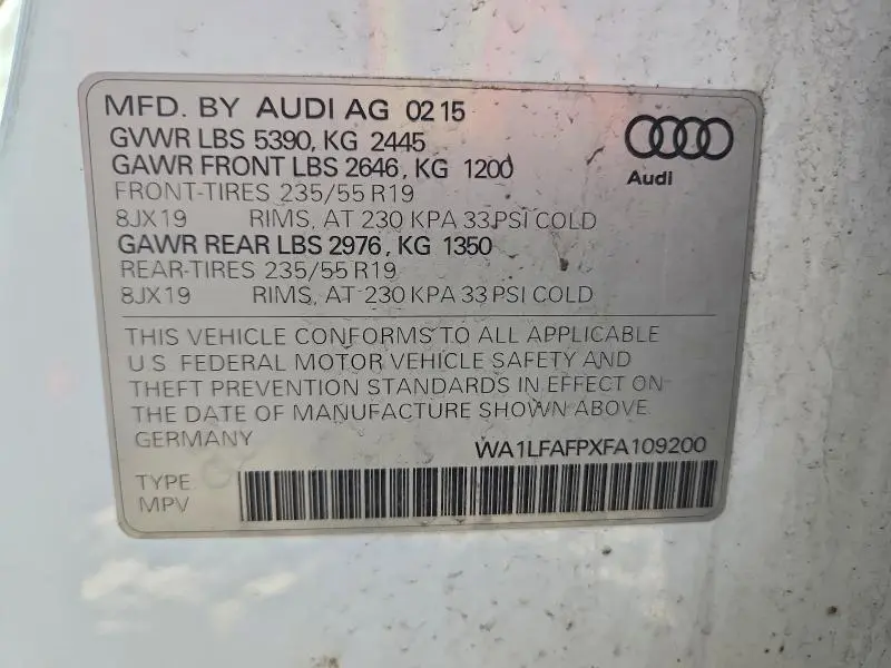 2015 AUDI Q5 PREMIUM PLUS  