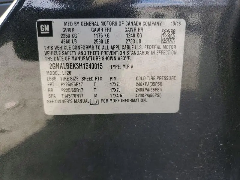 2017 CHEVROLET EQUINOX LS  