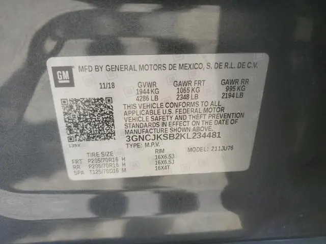 2019 CHEVROLET TRAX LS  