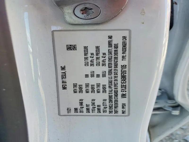 2021 TESLA MODEL 3   