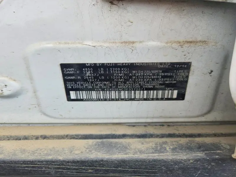 2015 SUBARU OUTBACK 3.6R LIMITED  