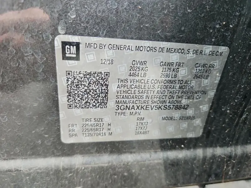 2019 CHEVROLET EQUINOX LT  