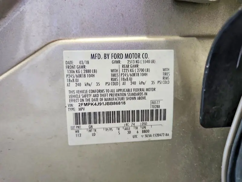 2018 FORD EDGE SEL  