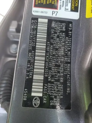 2015 TOYOTA CAMRY LE  