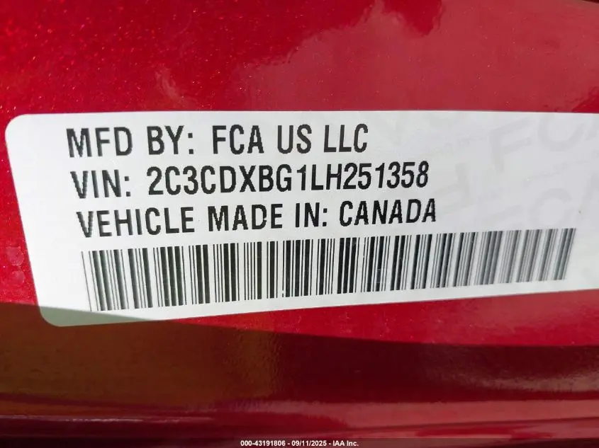 2020 DODGE CHARGER SXT RWD