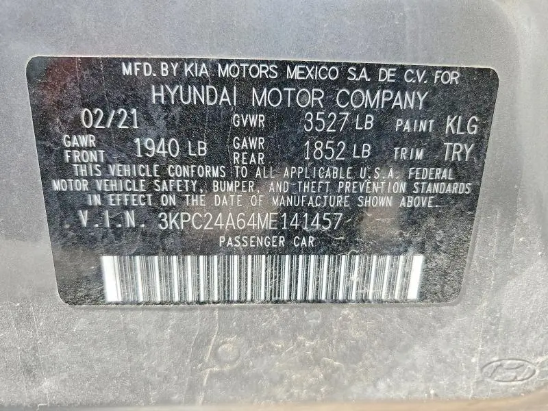 2021 HYUNDAI ACCENT SE  