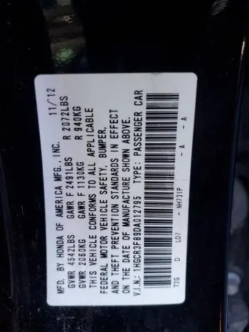 2013 HONDA ACCORD EXL