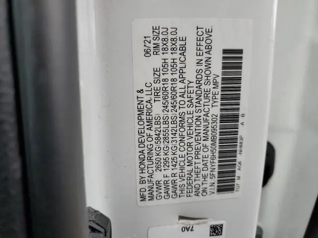 2021 HONDA PILOT EXL  