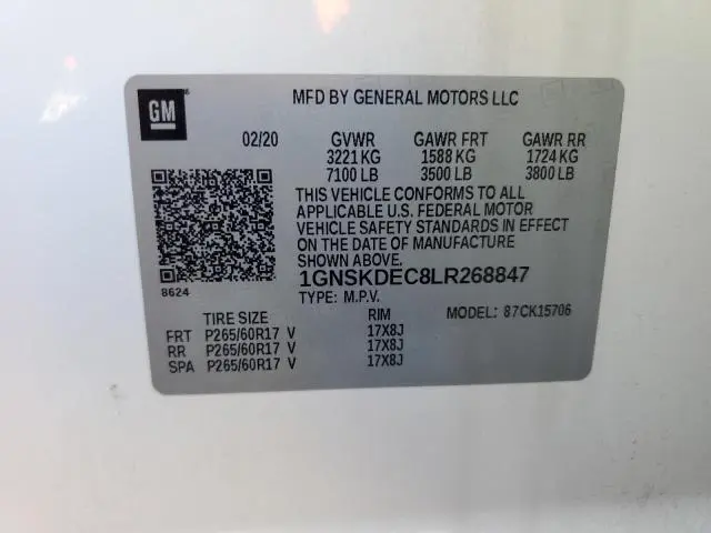 2020 CHEVROLET TAHOE POLICE  