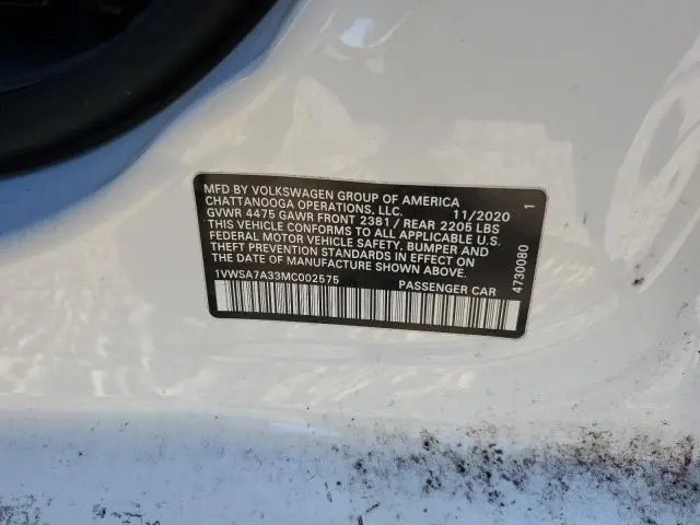 2021 VOLKSWAGEN PASSAT SE  