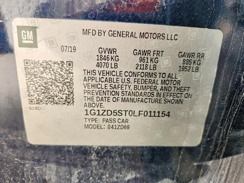 2020 CHEVROLET MALIBU LT  