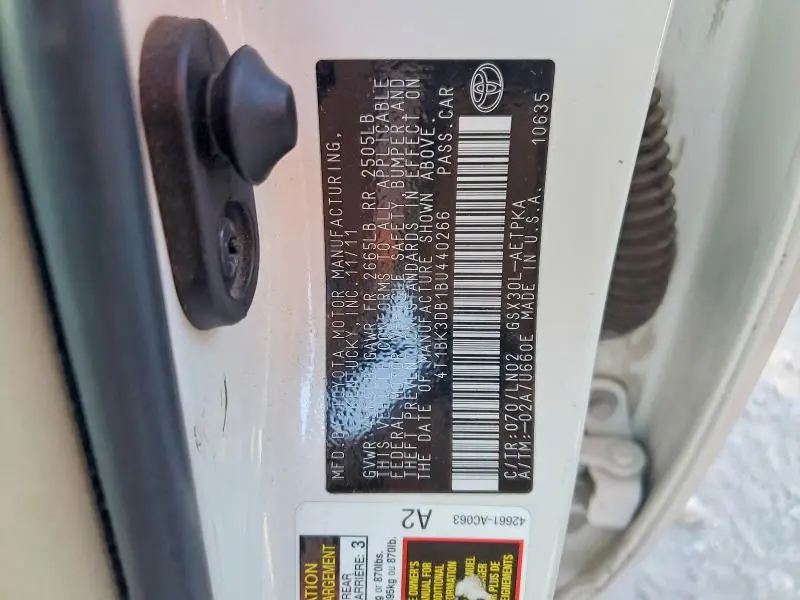 2011 TOYOTA AVALON BASE  