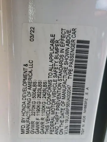 2022 ACURA TLX TECH A  