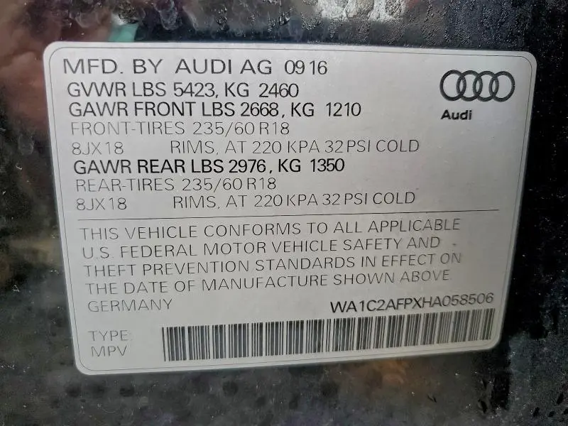 2017 AUDI Q5 PREMIUM  