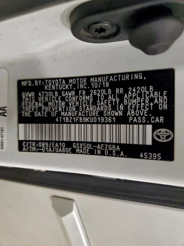 2019 TOYOTA AVALON XLE  