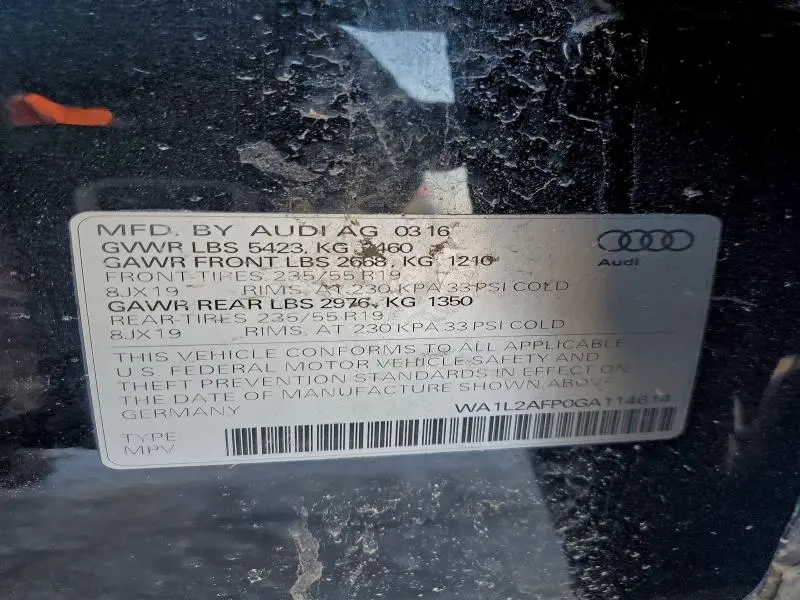 2016 AUDI Q5 PREMIUM PLUS  