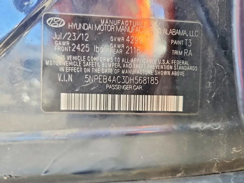 2013 HYUNDAI SONATA GLS  