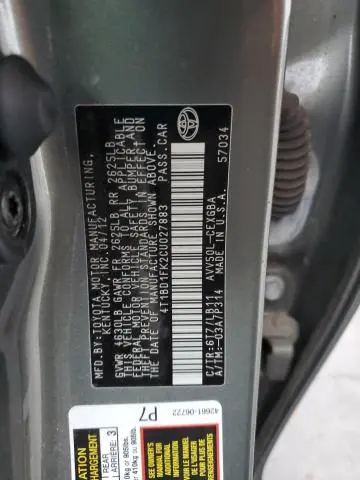 2012 TOYOTA CAMRY HYBRID  