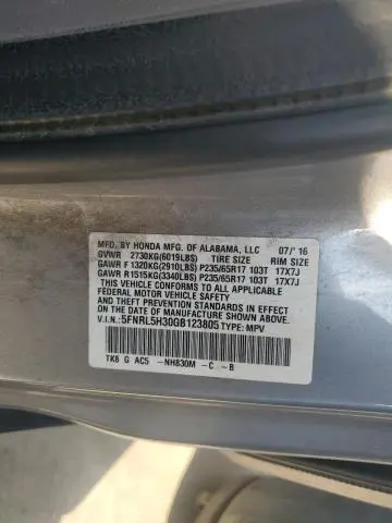 2016 HONDA ODYSSEY SE  