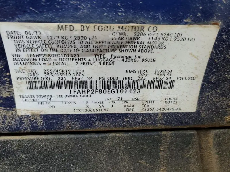 2014 FORD TAURUS LIMITED  