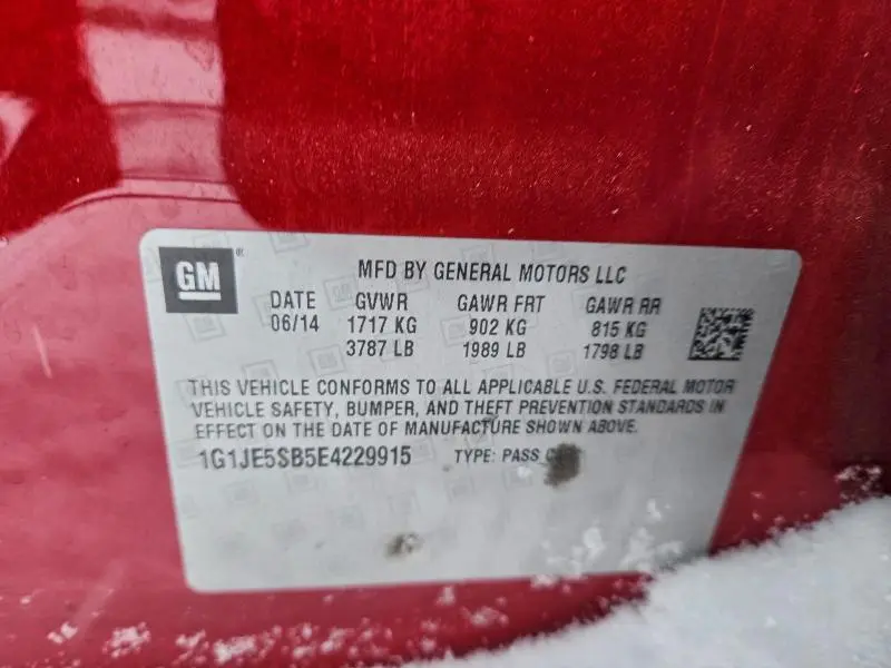 2014 CHEVROLET SONIC LTZ  