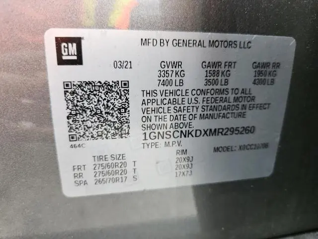 2021 CHEVROLET TAHOE C1500 LT  