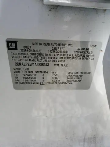 2010 CHEVROLET EQUINOX LT  