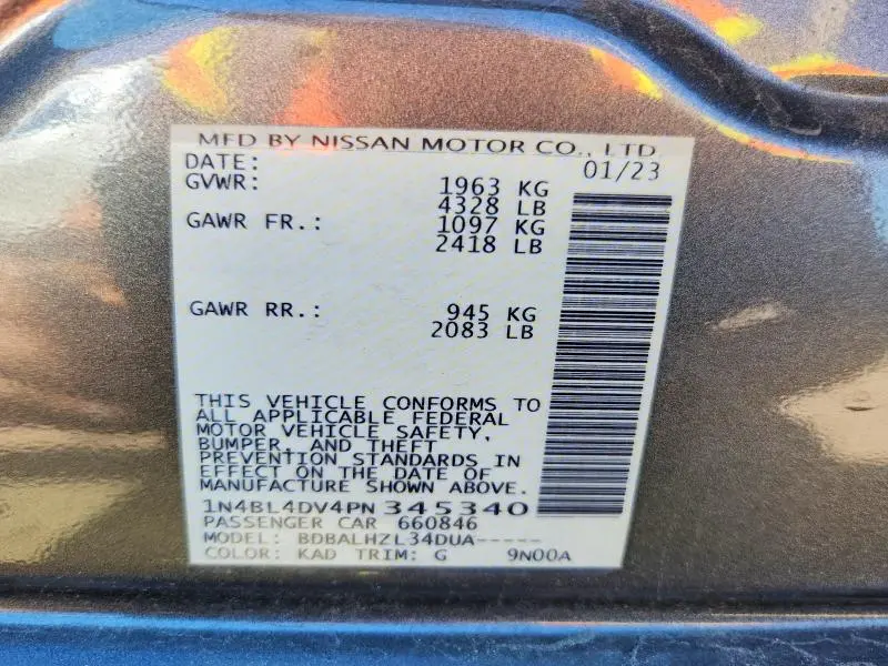 2023 NISSAN ALTIMA SV  