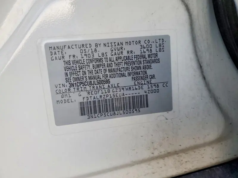 2018 NISSAN KICKS S  