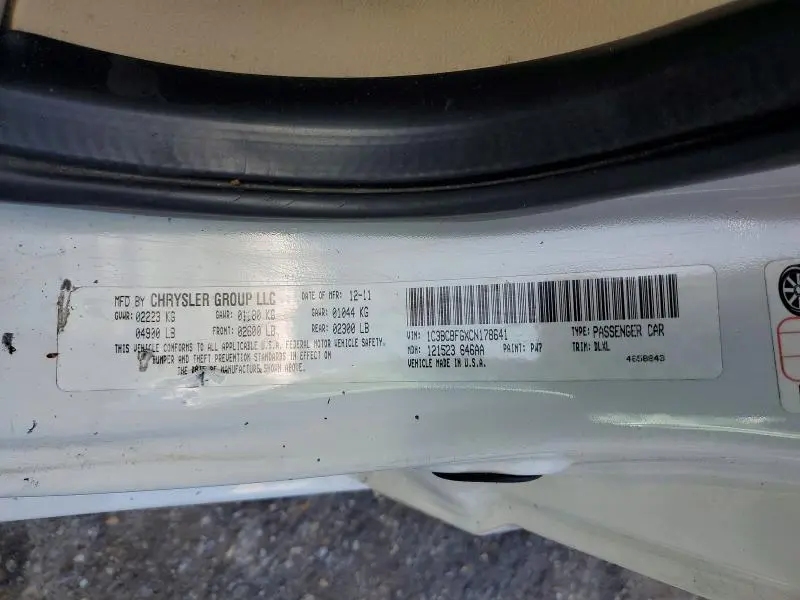 2012 CHRYSLER 200 LIMITED  