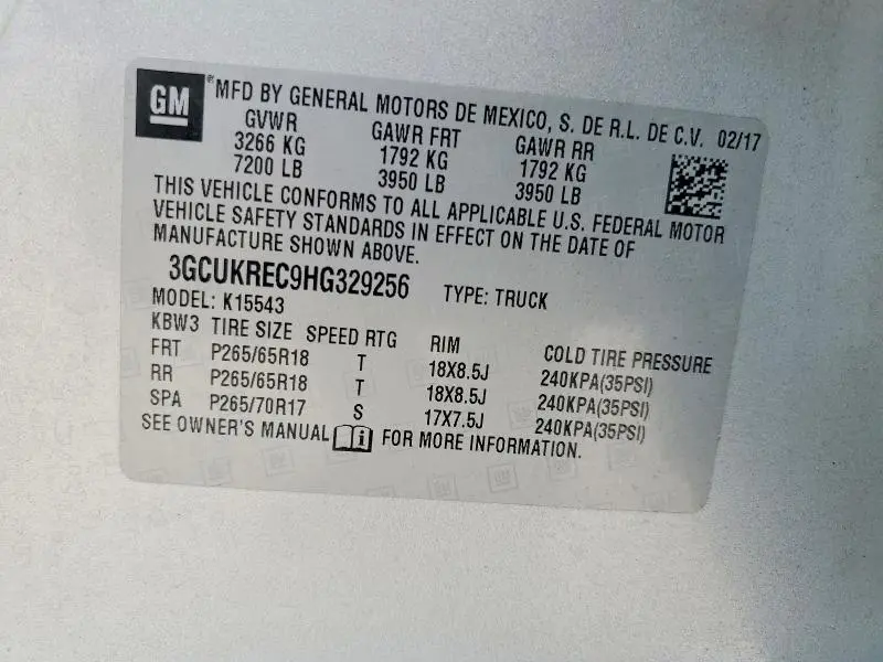 2017 CHEVROLET SILVERADO K1500 LT  