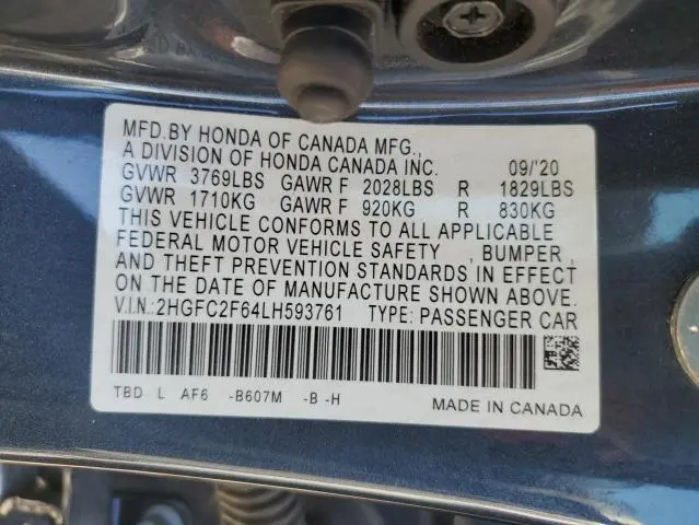 2020 HONDA CIVIC LX