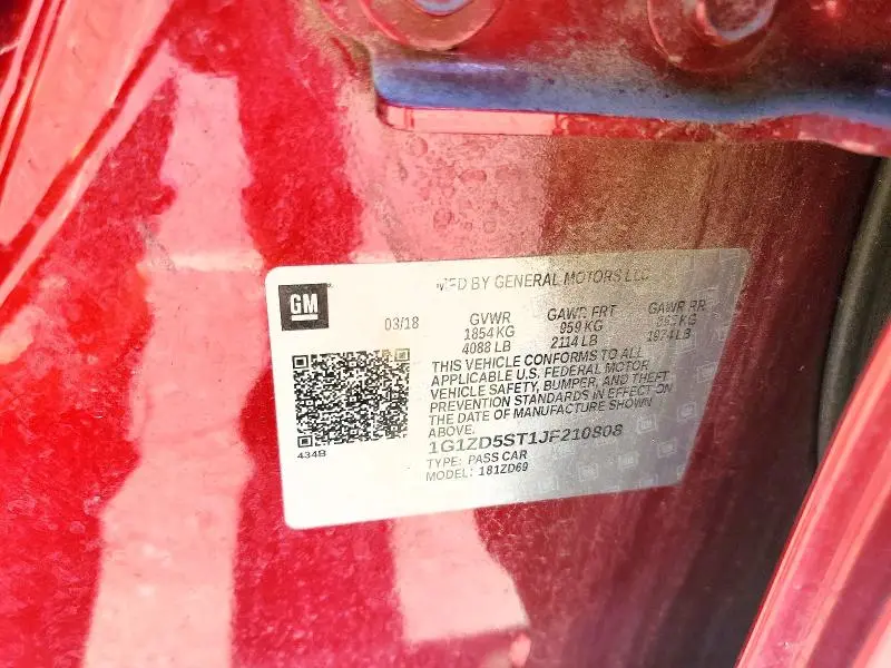 2018 CHEVROLET MALIBU LT  