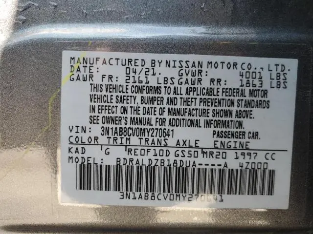 2021 NISSAN SENTRA SV  