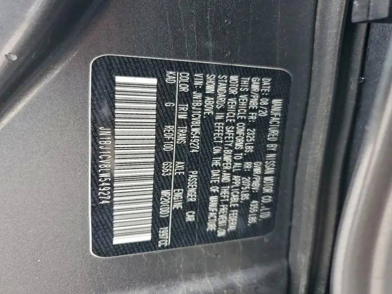 2020 NISSAN ROGUE SPORT S  