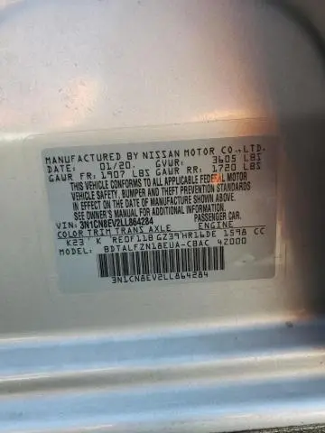 2020 NISSAN VERSA SV  