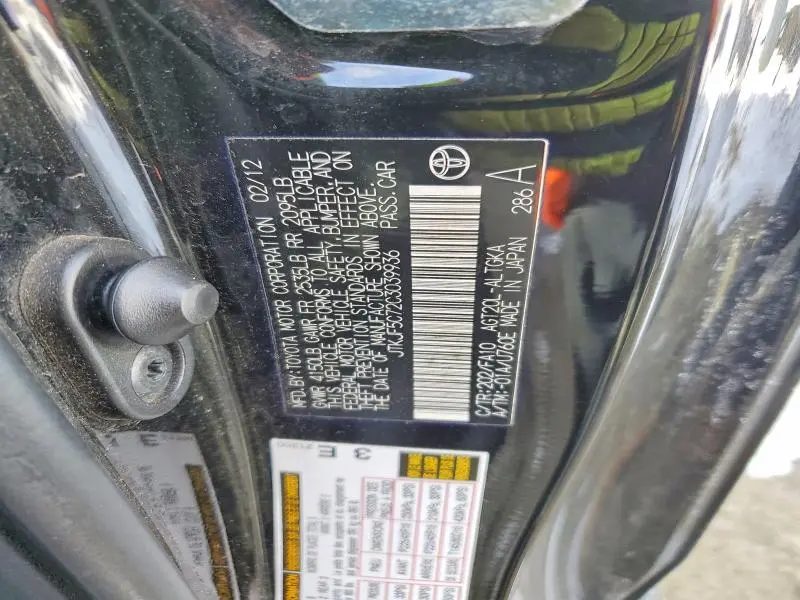 2012 TOYOTA SCION TC   