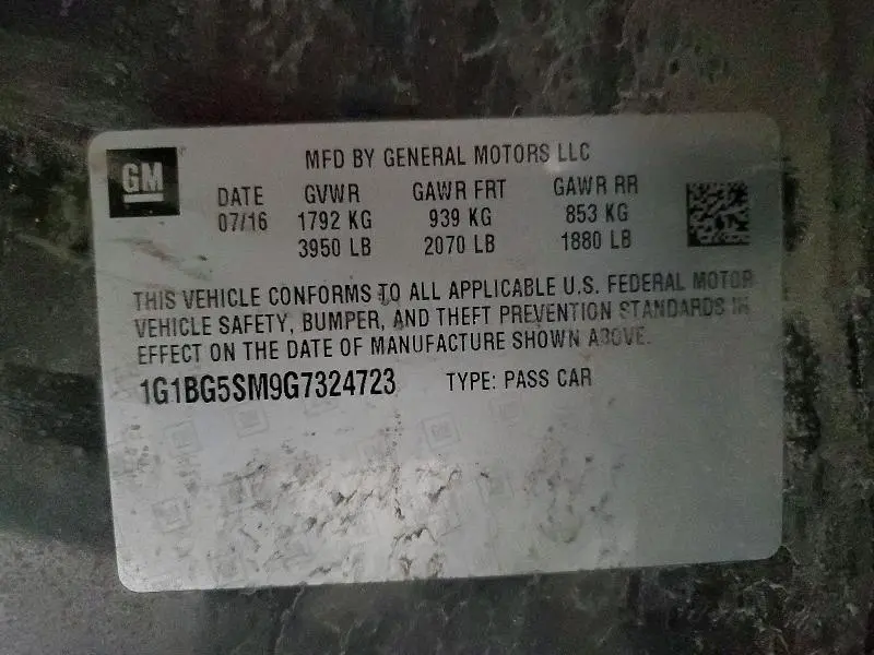 2016 CHEVROLET CRUZE PREMIER  