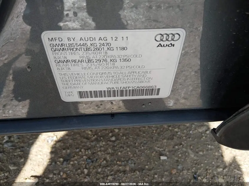 2012 AUDI Q5 2.0T PREMIUM