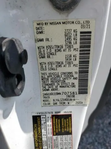 2021 NISSAN FRONTIER S  