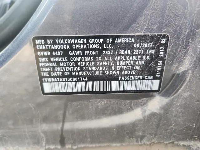 2018 VOLKSWAGEN PASSAT SE