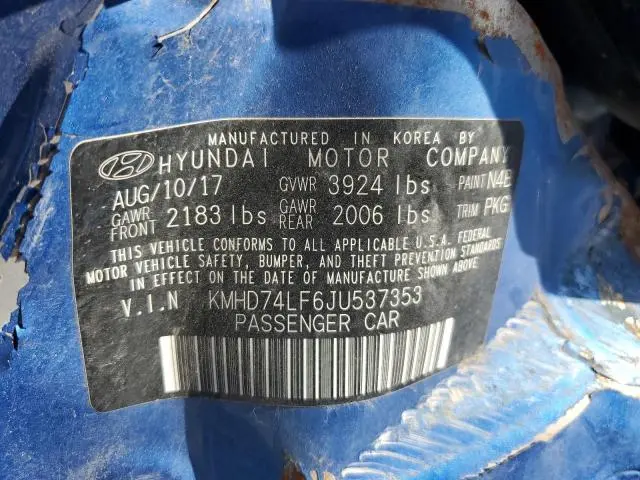 2018 HYUNDAI ELANTRA SE