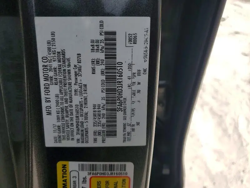 2018 FORD FUSION SE  
