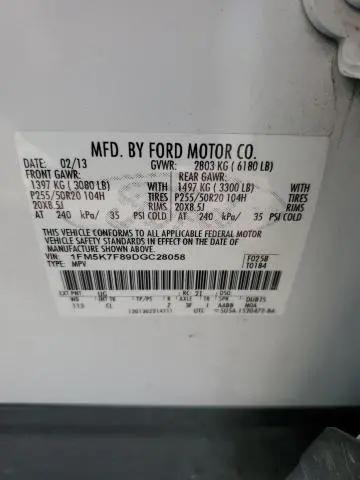2013 FORD EXPLORER LIMITED  
