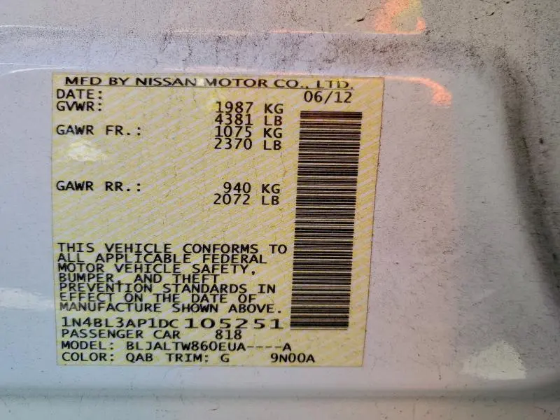 2013 NISSAN ALTIMA 3.5S  